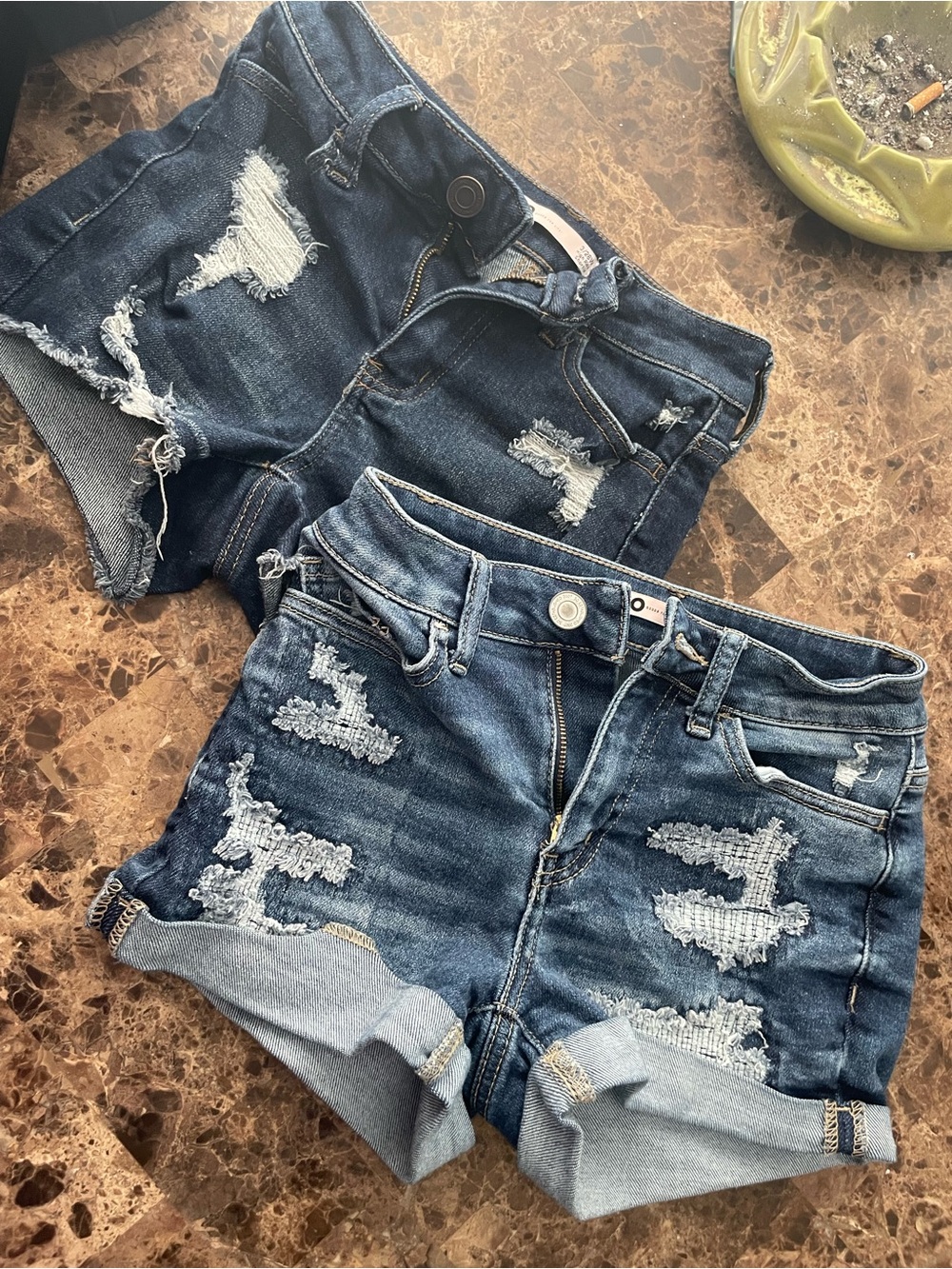 SO Dark Blue Distressed Denim Jean Shorts